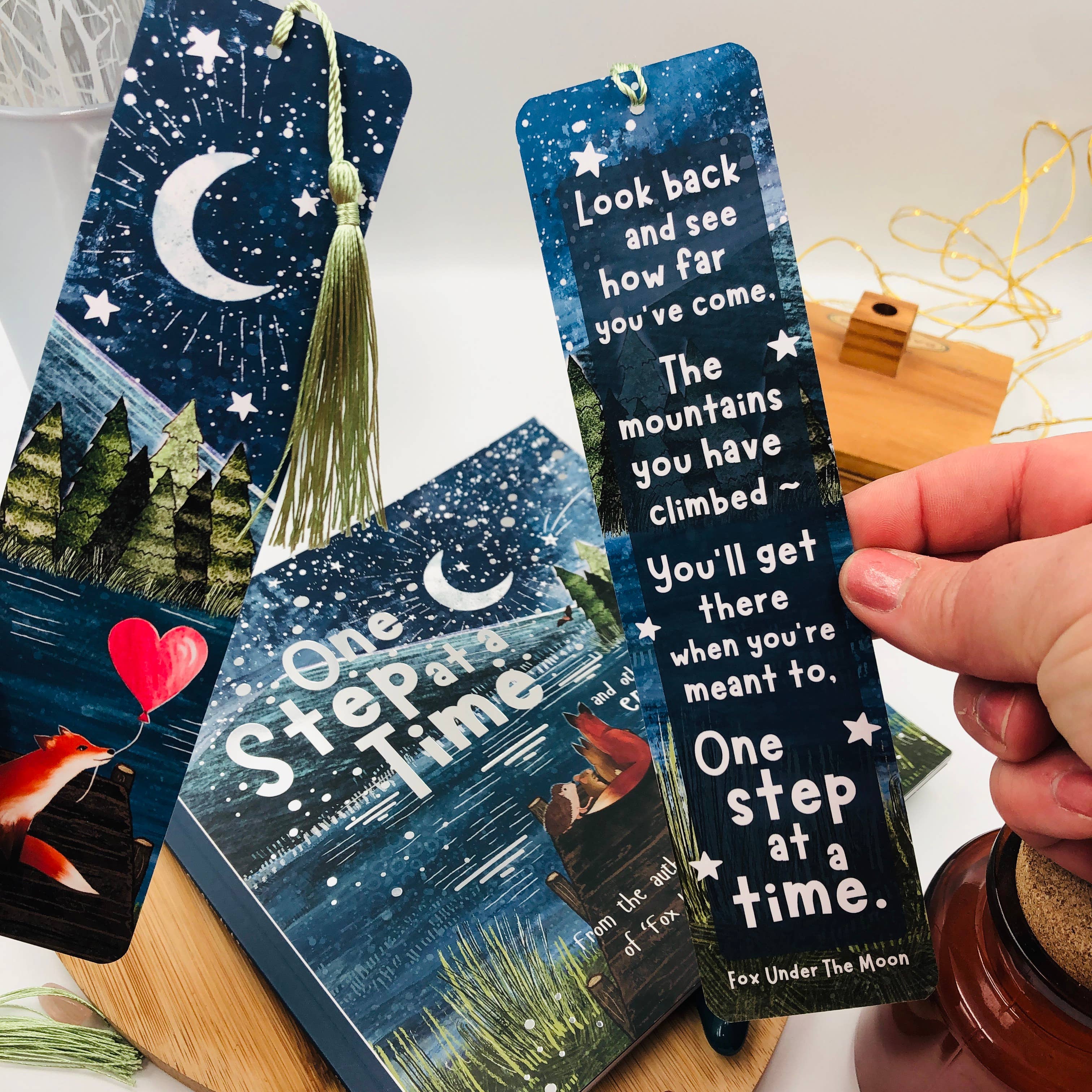 Fox Under The Moon – wholesale Bookmark – Fox Bookmark - One Step At A Time4
