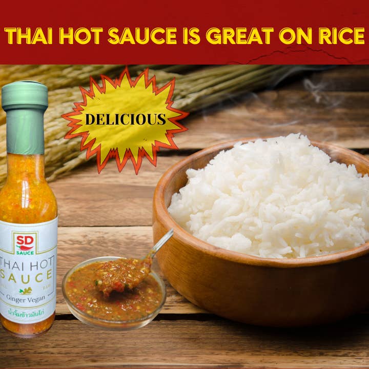 Super Delicious LLC - Vendita all'ingrosso Salse piccanti - Salsa calda tailandese - zenzero vegano (bottiglia da 6oz)2