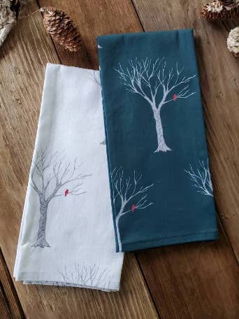 Winter vogel theedoek voor wholesale door Maple Moon Designs