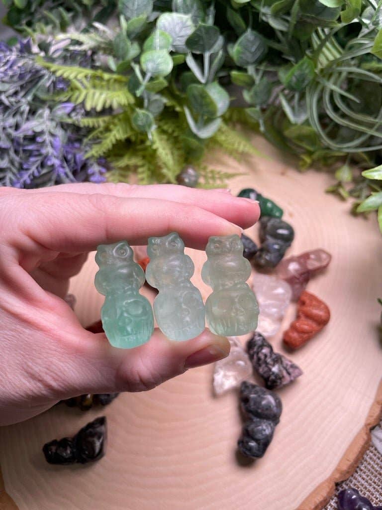 Copper Ashes - Wholesale Spiritual Stone/Crystal - Crystal Skull with Owl17