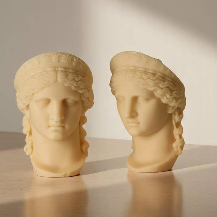 Agaboo Candle - Wholesale Novelty Candle - Hera Greek Goddess Bust Statue Candle 7.5x4in - Sculptural