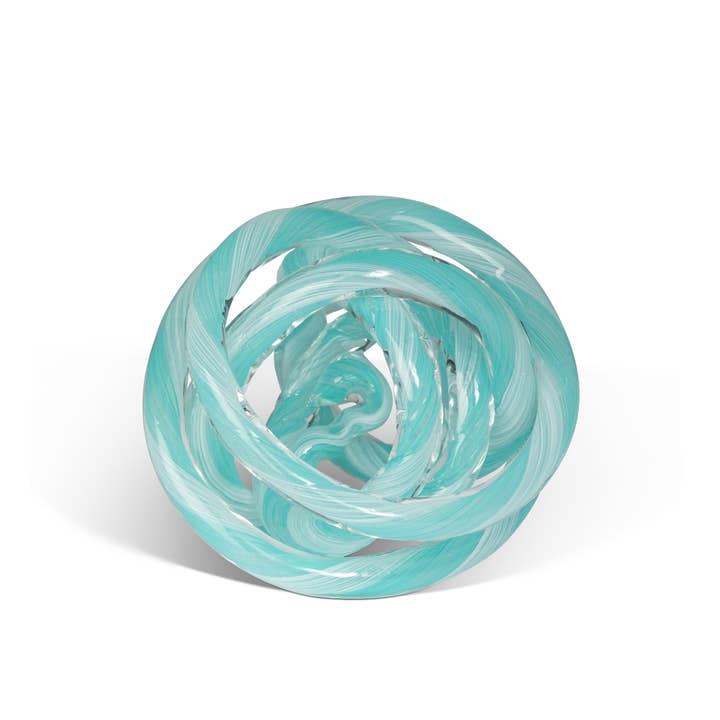 Park Hill Collection - Wholesale Decorative Figurine - Tangled Glass Knot, Aqua1