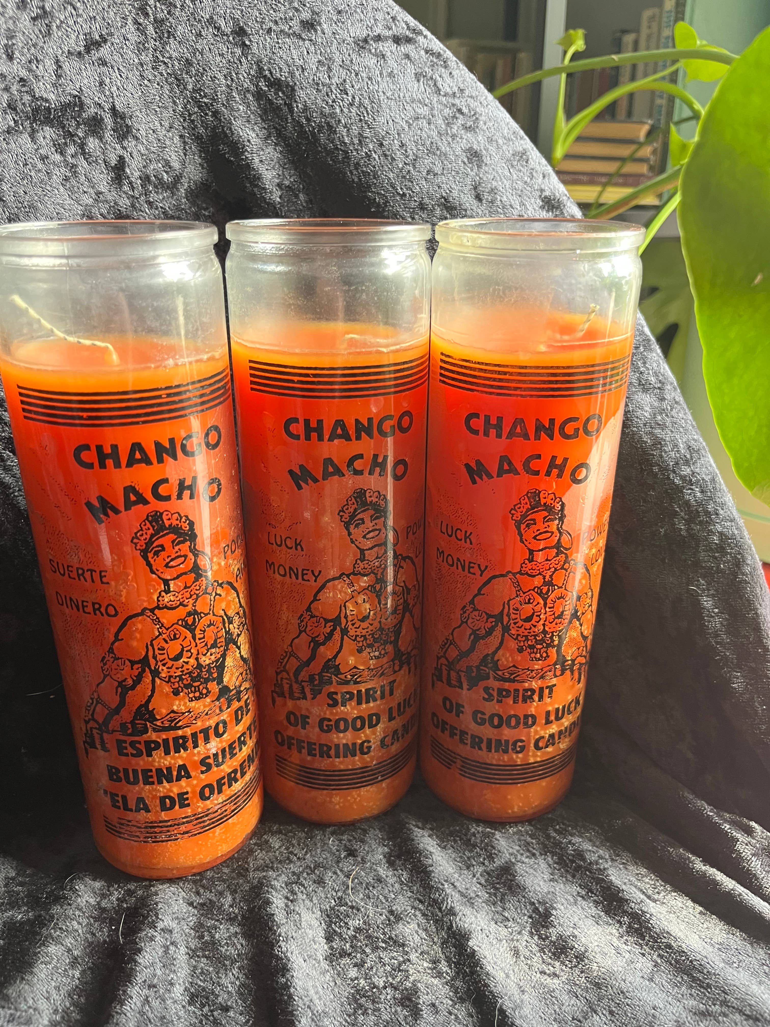 Divine Pathways - Wholesale Pillar Candle - Chango Macho Spirit of Good Luck Offering Orange Candle