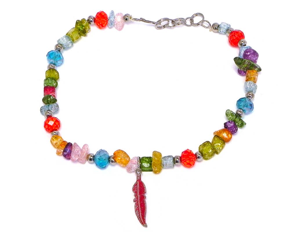 Pichincha - Vente Bracelets de cheville - Bracelet de cheville en métal avec breloque en forme de plume10