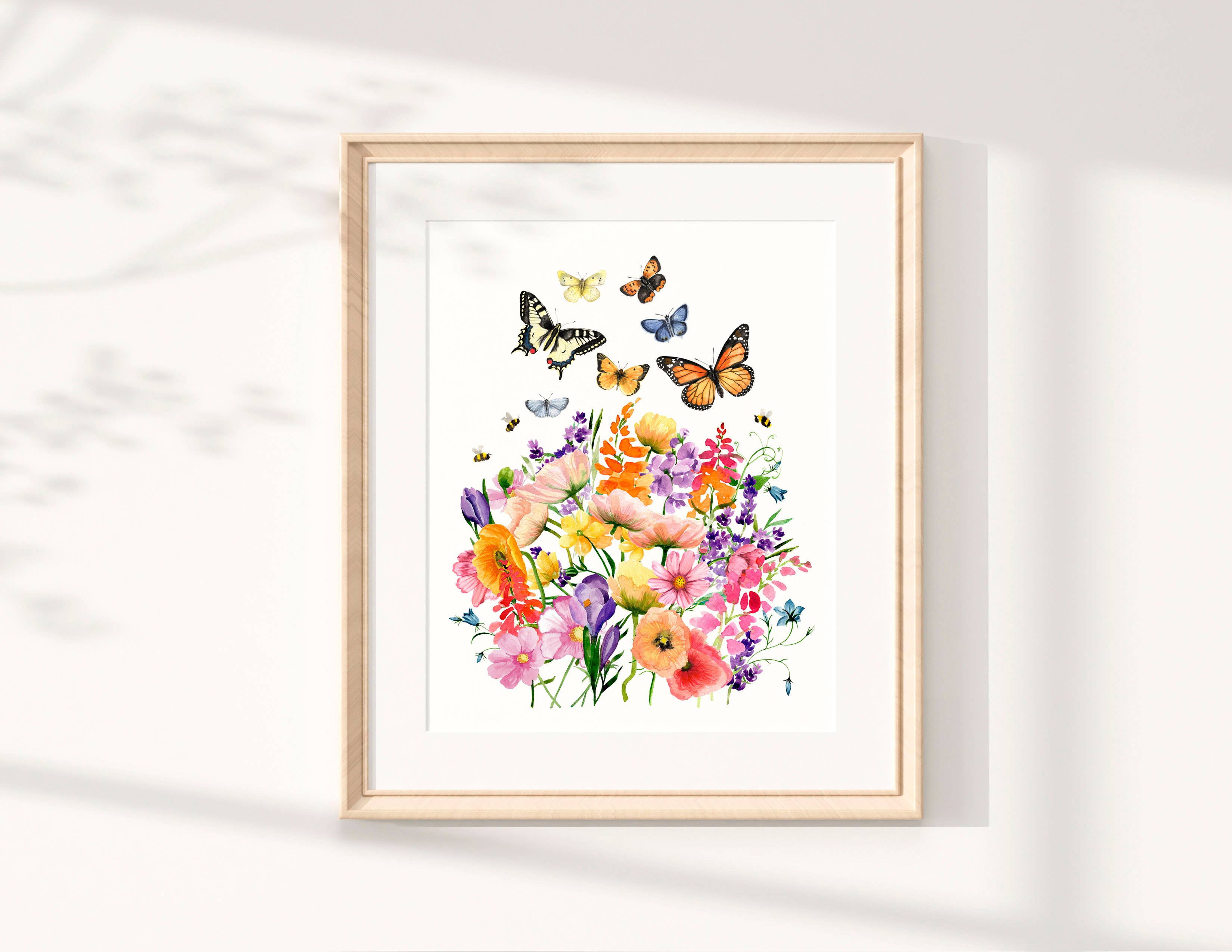 NorthHouse Creative Co. - Wholesale Art Print - Butterfly Florals Watercolor Painting Art Prints5