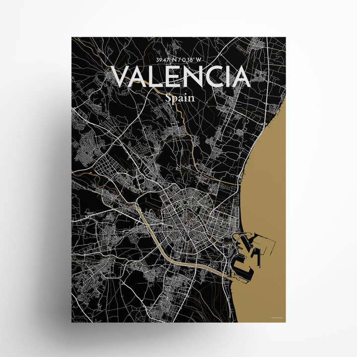 Poster Stadtplan von Valencia für den Großhandel von OurPoster.com