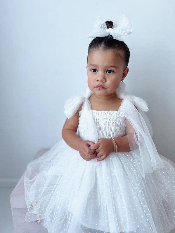 Poppy White Swiss Dot Dress for wholesale by A Little Lacey