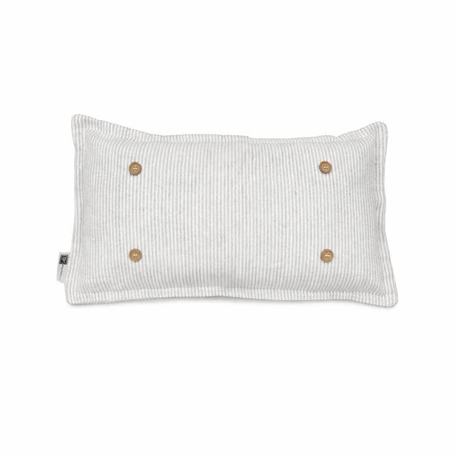 PillowPanels - Wholesale Lumbar Pillow - PILLOW ONLY (with insert) Gray/White Stripes TICKING PILLOW1