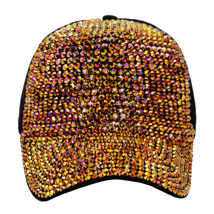 Cap Zone - Wholesale Baseball Cap - Women's - Bedazzled Full Bling Rhinestone Silky Baseball Cap2