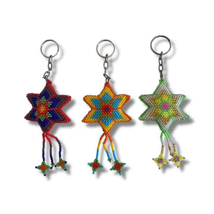 Star Seed Bead Key Chain - Guatemala for wholesale by Lumily
