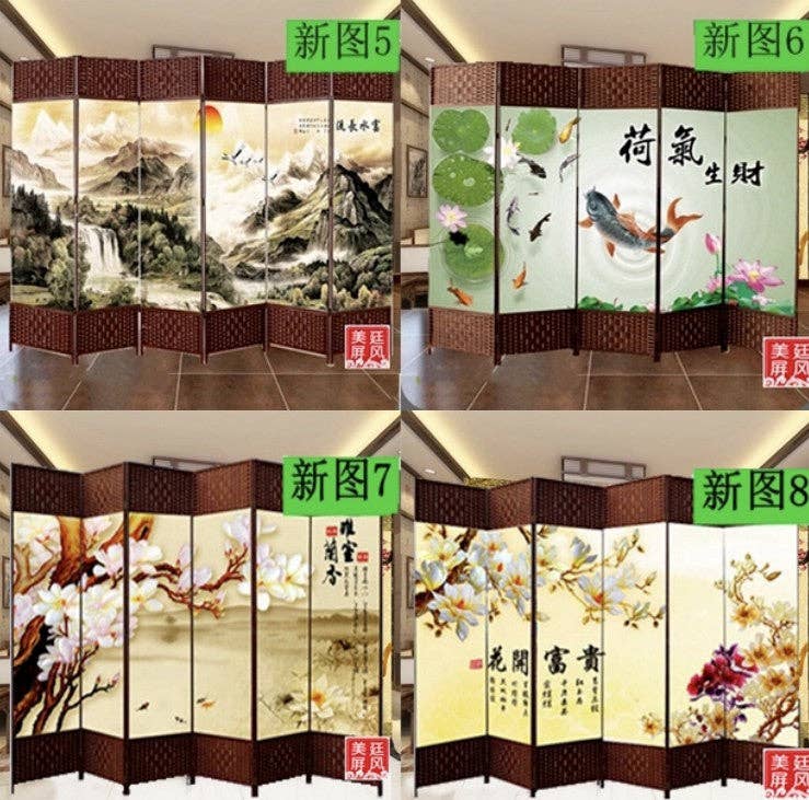 everythingbamboo - Wholesale Room Divider - Screen Room Divider Folding Bamboo Frame 4 to 6 Leaf Privacy Screen Beautiful 屏风5