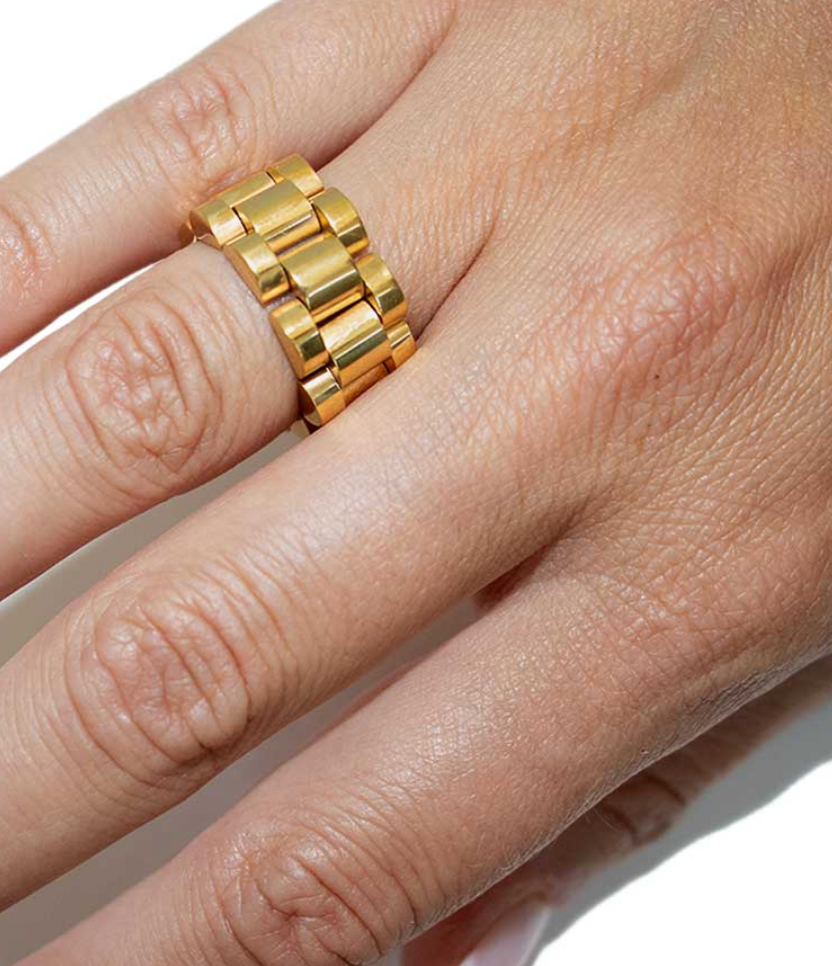 HoopLa - Wholesale Chain Ring - Roll X- Watch band Ring- Stainless steel 14K14