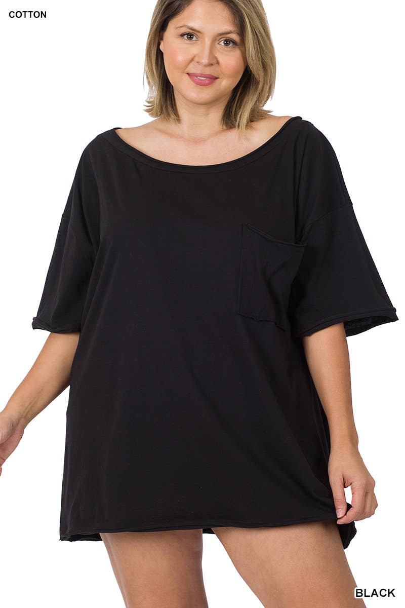 42POPS - Wholesale Tunic - Women's - Tri Blend Oversized Raw Edge Boyfriend Tee25