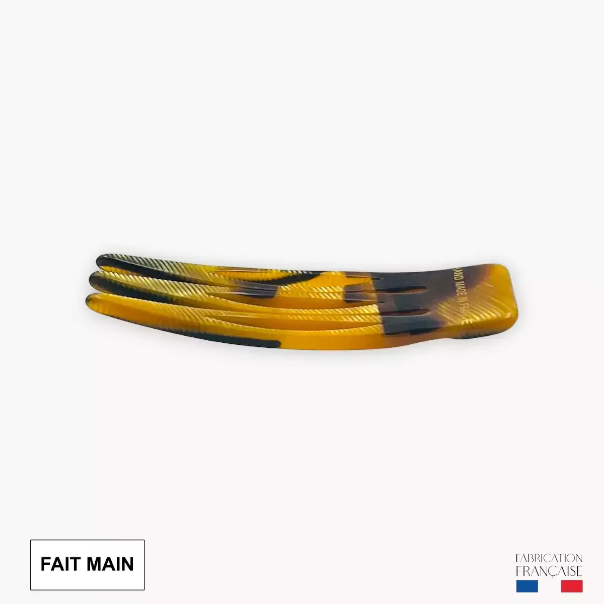 Pique et Pince - Wholesale Hair Accessories Set - Women's - 3-Tooth Hair Comb - Gold and Black3