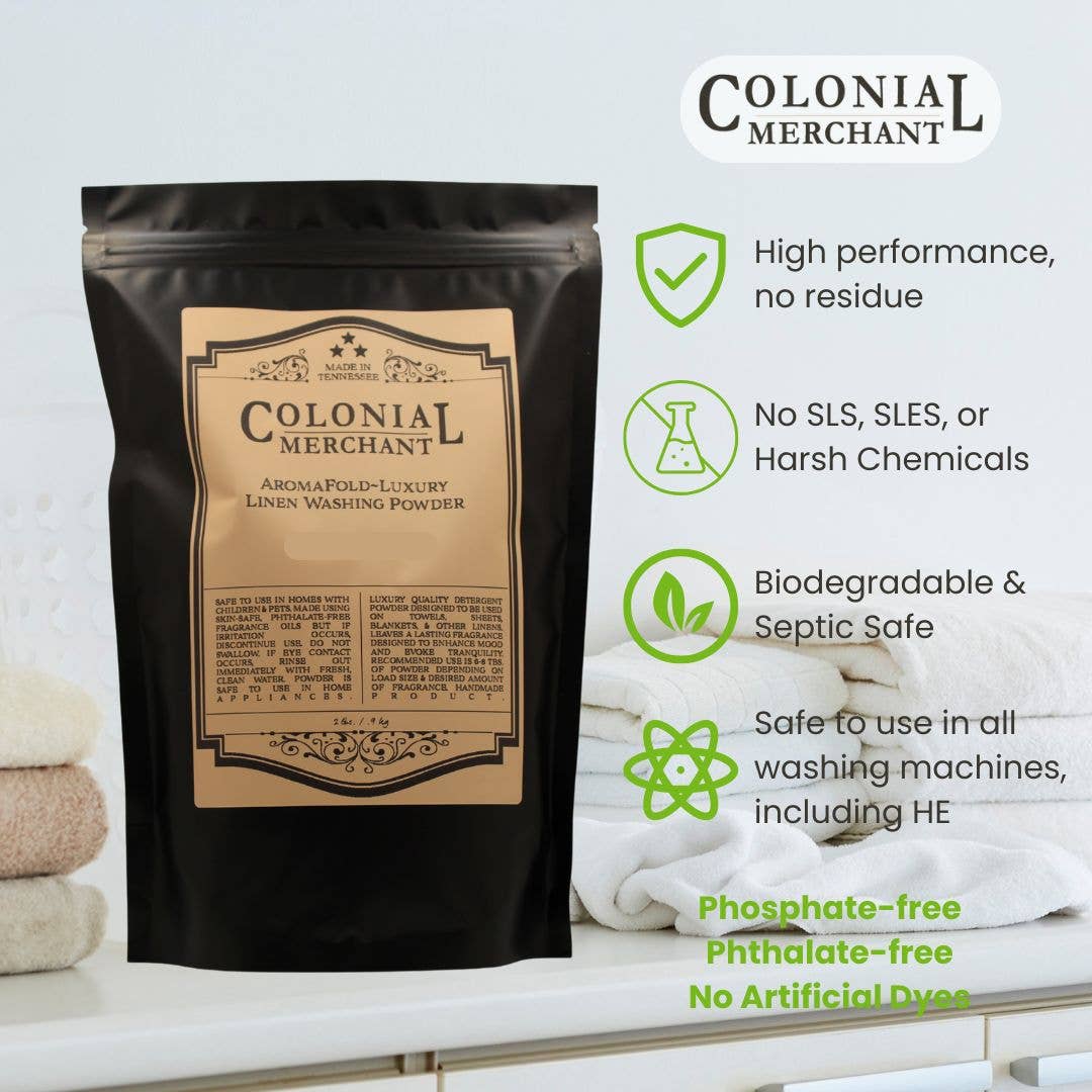 Colonial Merchant - Wholesale Laundry Detergent Powder/Pods - 2 lb. Christmas Tree Cake Linen Wash Powder - Almond Vanilla4