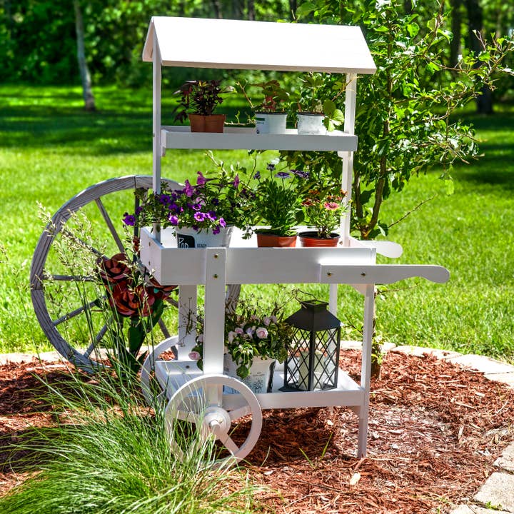 Sunnydaze Decor - Wholesale Planter Box - Country Market Flower Stand Raised Garden Bed - White