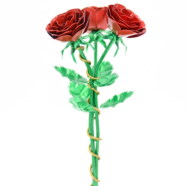 Steelamore - Wholesale Kunstbloemen - 3-delig boeket van stalen rozen