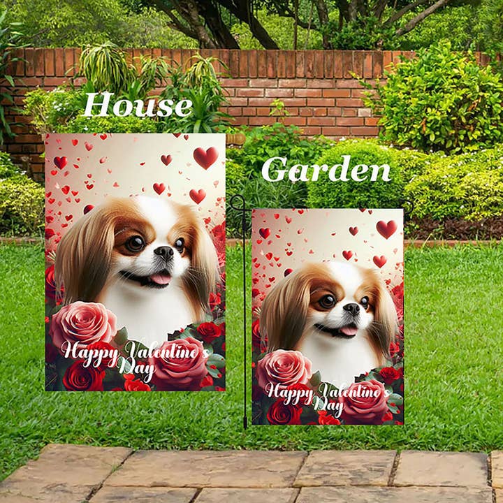 Best of Breed Products - Wholesale Flag - Japanese Chin Red/White - Valentine House Flag