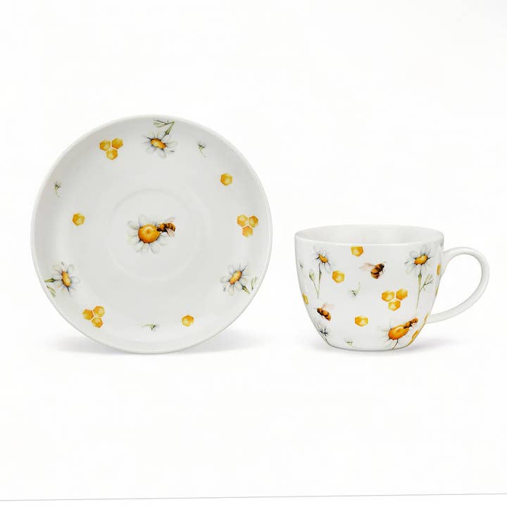 STP - Wholesale Tea Set - Tea with Honey Porcelain Tea Cup w/ Saucer 400ml Set of 23