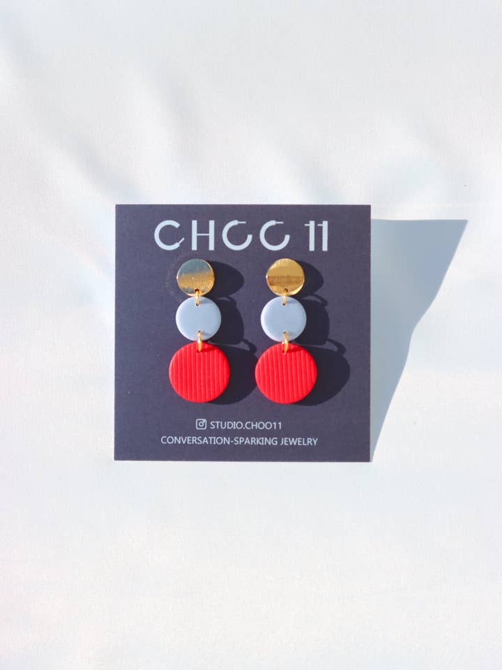 RED AND BLUE EARRINGS for wholesale by Studio Choo11