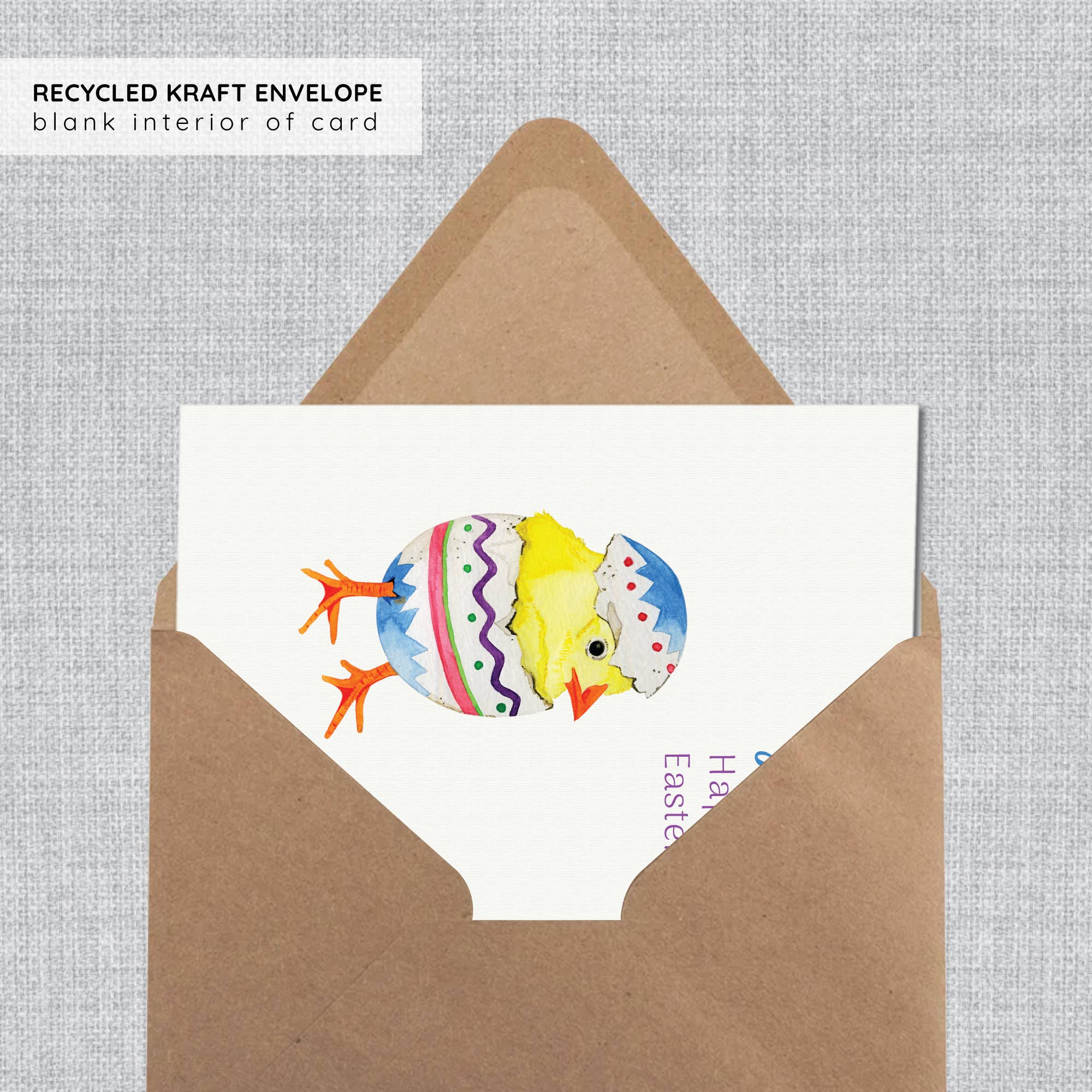 Gina Maher | Watercolor - Wholesale Easter Card - Yellow Chick Easter Cards | Happy Easter Cards for Kids2