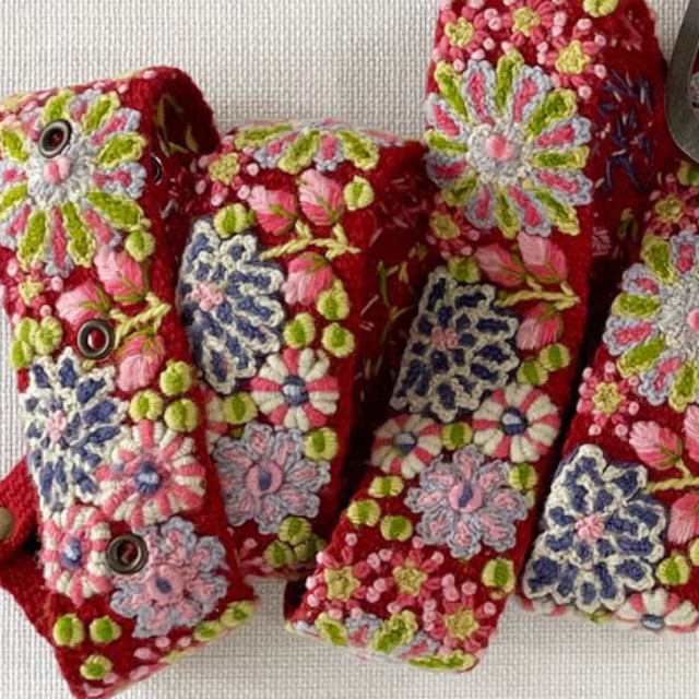 Jenny Krauss - Wholesale Belt - Women's - Teaberry Embroidered Wool Belt2