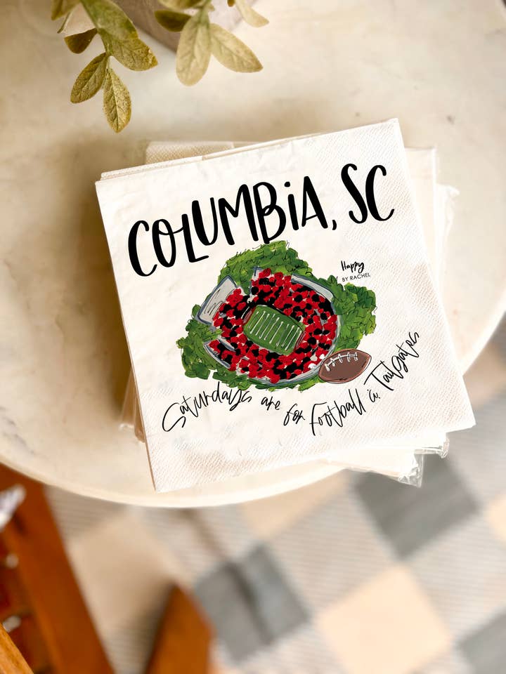 Columbia, SC Tailgate Napkins-20/pack-Lunch Size-Full Color for wholesale by Happy By Rachel, LLC