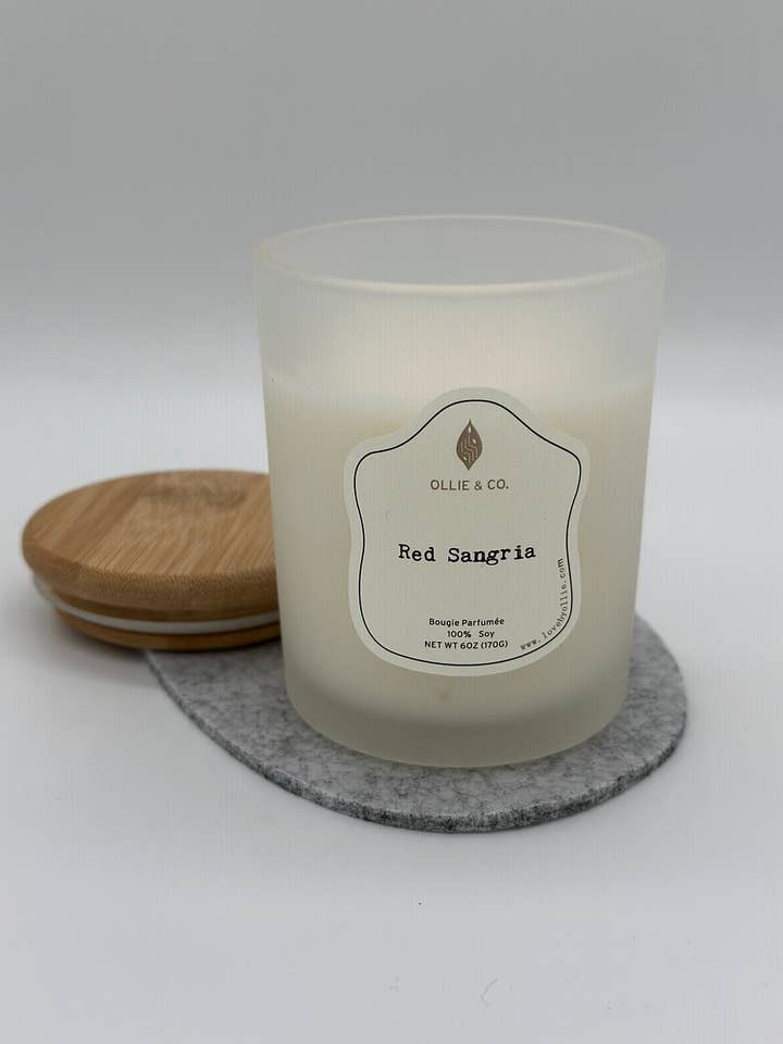 Rode Sangria 6oz voor wholesale door Ollie & Co. | Unique Home Fragrance