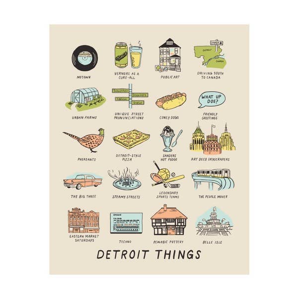 Impressão serigrafada Detroit Things por atacado de City Bird