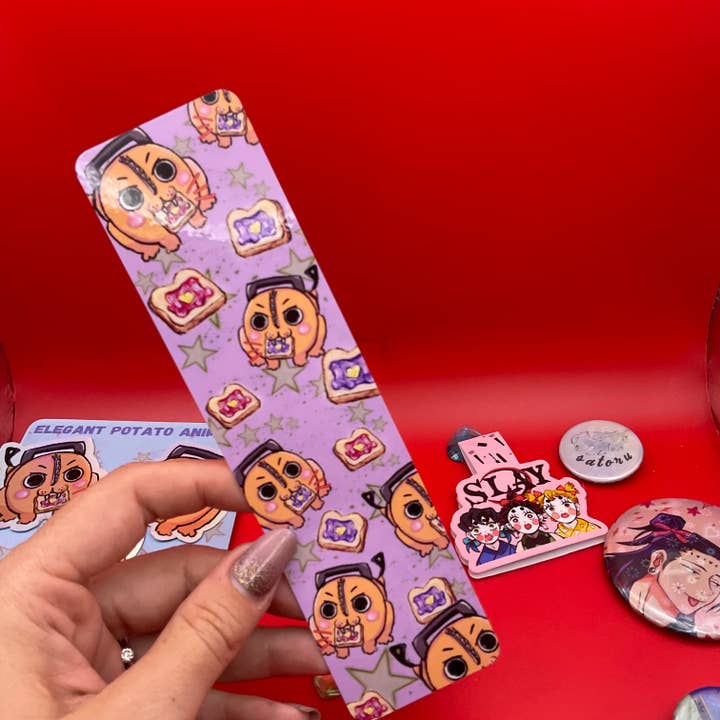 Pochita Chainsaw Man Doppelseitiges Lesezeichen für den Großhandel von Elegant Potato Anime