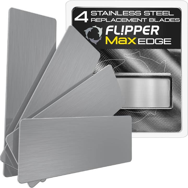 Flipper Aquarium Products - Wholesale Craft Tool - Flipper Edge MAX Stainless Steel Blades - 4pk