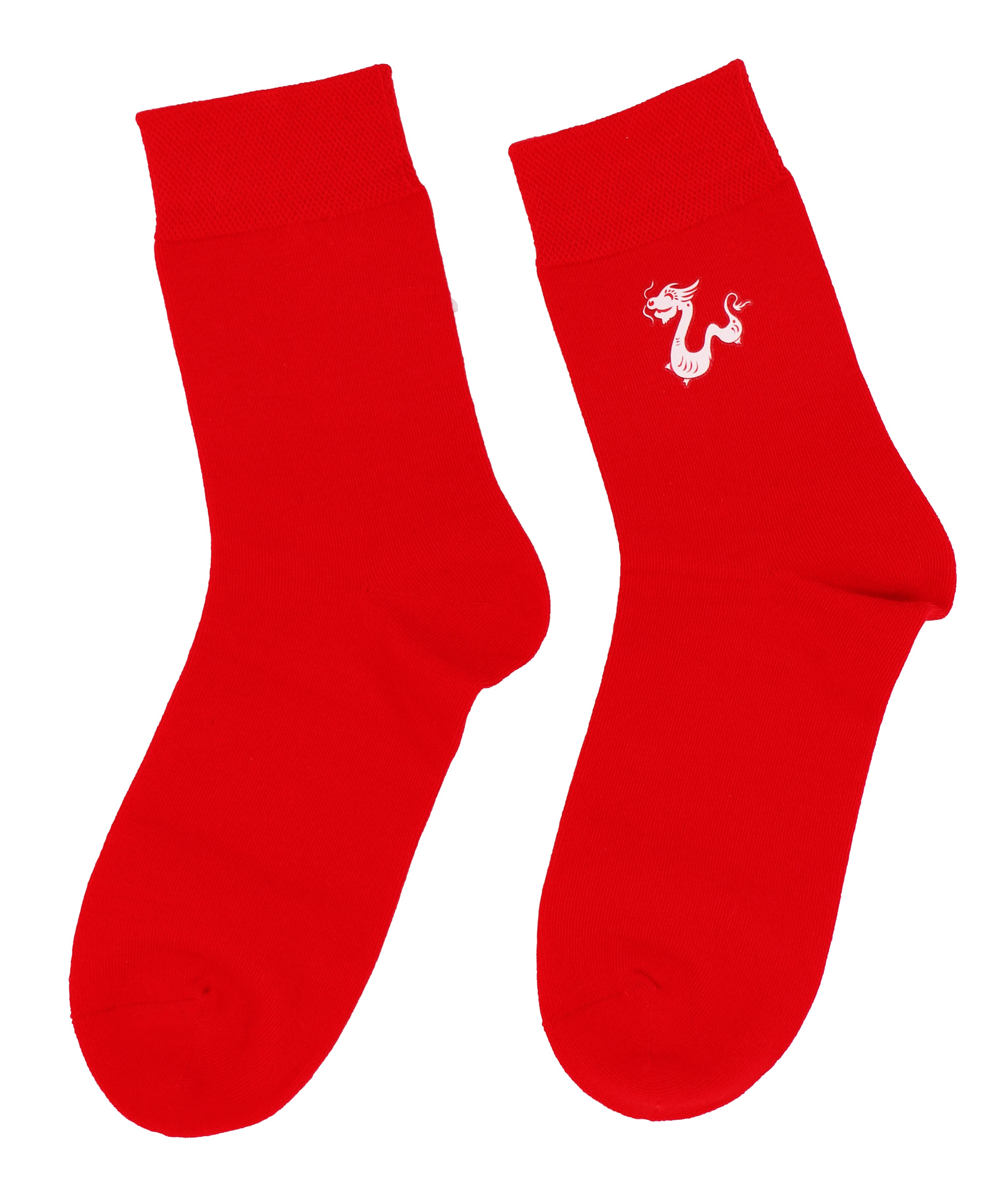 SoXcellent - Vendita all'ingrosso Calzini - Unisex - Calzini divertenti Dragon Chinese Loong Lucky Red White Quarter2