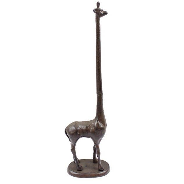 Hampton Nautical - Wholesale Toilet Paper Holder - Cast Iron Giraffe Extra Toilet Paper Stand 19"