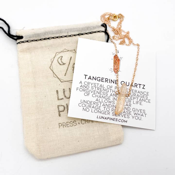 Luna Pines – wholesale Hänge-/berlockhalsband – Varje dag mandarin kvarts halsband