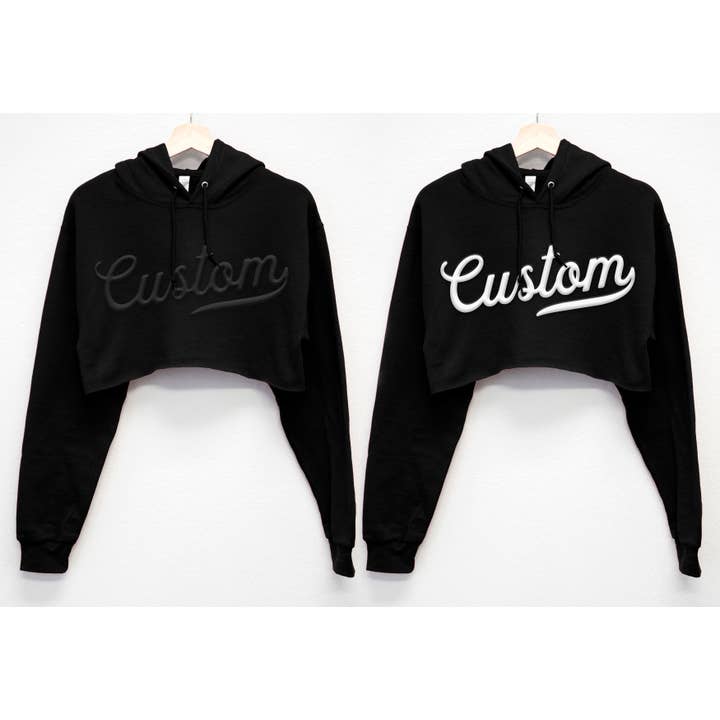 Nobullwoman Apparel - Wholesale Hoodie - Women's - CUSTOM Small Business PUFF Print Cropped HOODIE