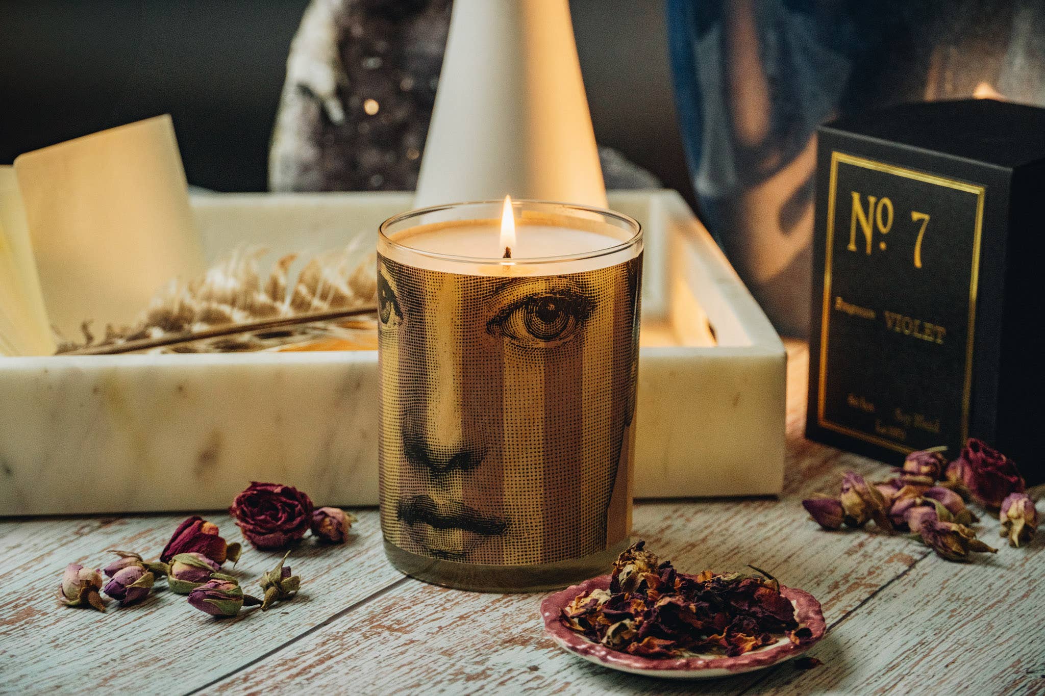 Spitfire Girl - Wholesale Jar/Filled Candle - No 7 Violet Wood Wrapped Candle3