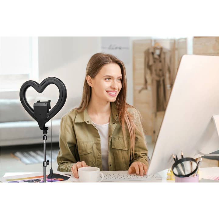 JupiterGear Home – wholesale Ring- /selfieljus – Supersonic PRO Live Stream 10 ”hjärtformad ring ljus9