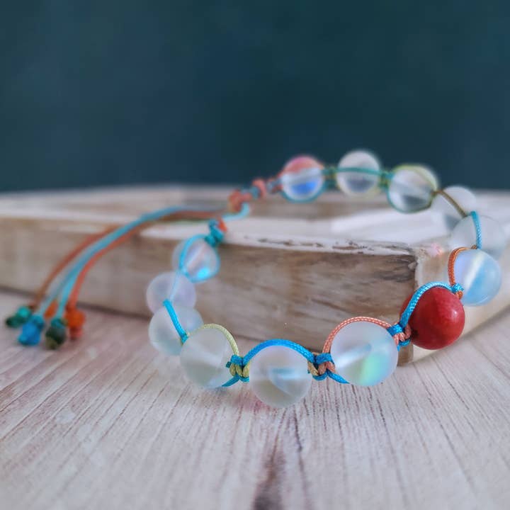 Summer Indigo - Venta al por mayor Juegos de joyas - Pulseras chakras intencionales - Cierre de borlas - Juego de 7