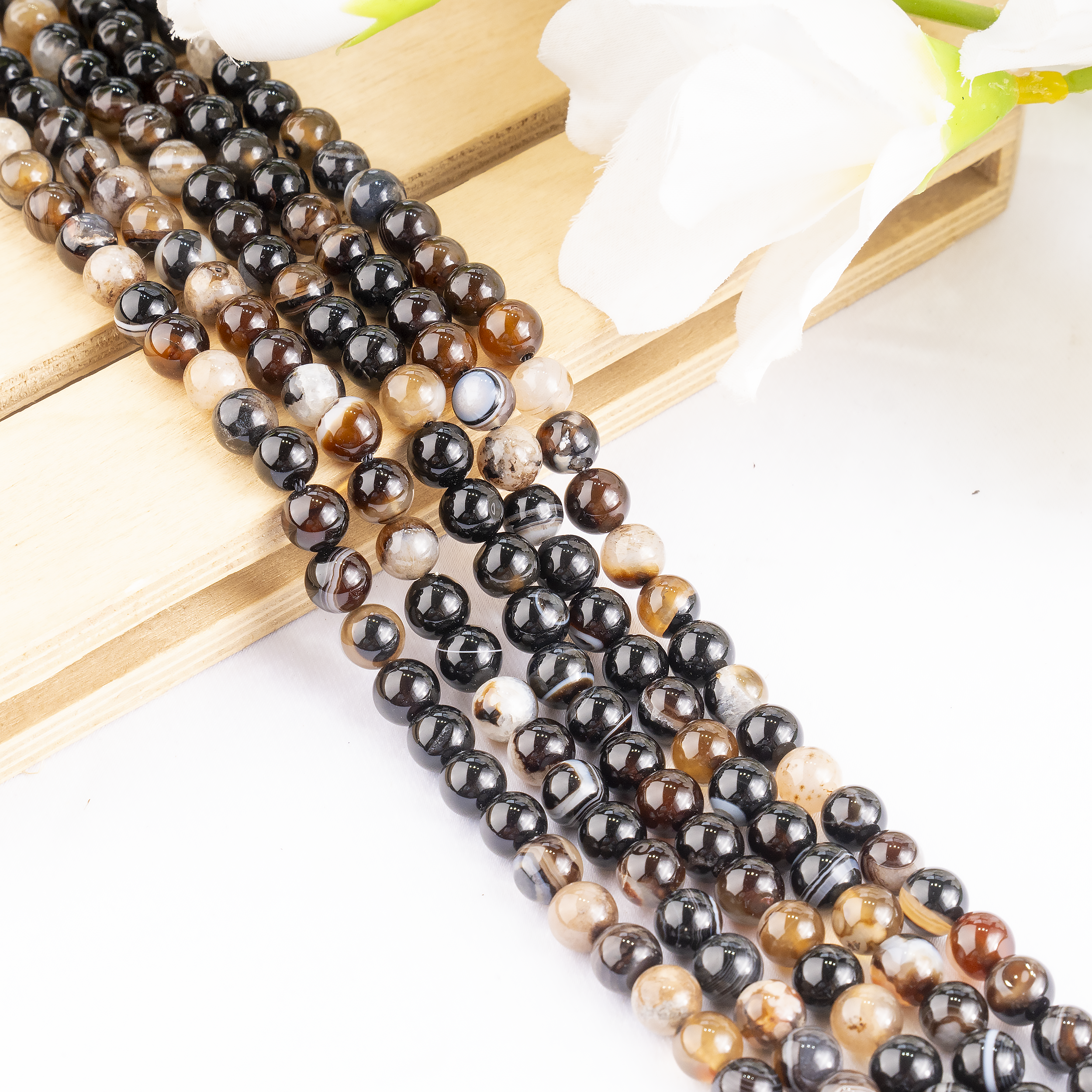 Soothing Crystals Beads - Wholesale Beads - Crystal Jewelry Beads |Black Sulemani Agate |Gemstone Healin10