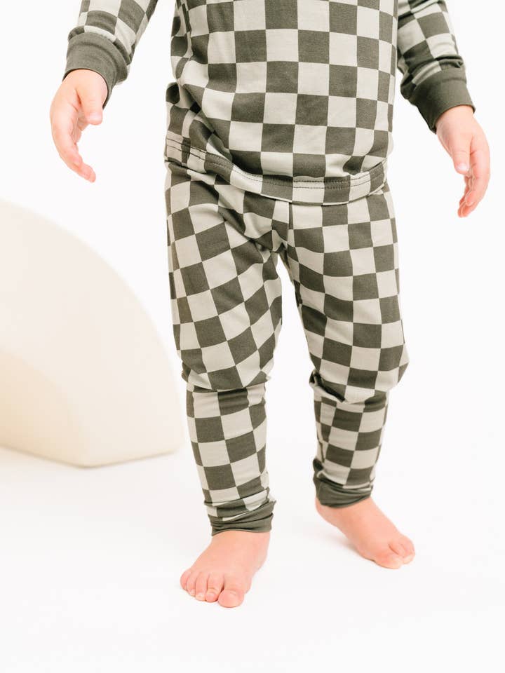 Little One Shop - Wholesale Top & Pant Set - Baby - Pine Checkered Bamboo Set6
