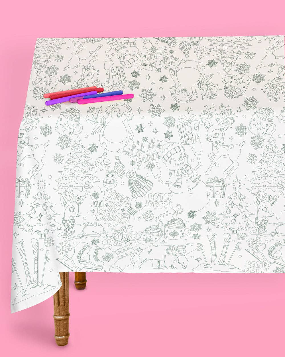 Petit Fetti - Wholesale Coloring Tablecloth - Kids & Baby - Color Me Merry Paper Tablecloth - coloring tablecloth5