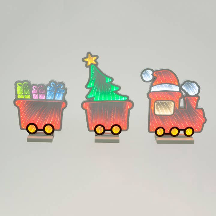 The Gerson Companies - Wholesale Christmas Decoration - Christmas 27.5"L UL Electric Christmas Train Infinity Mirror2