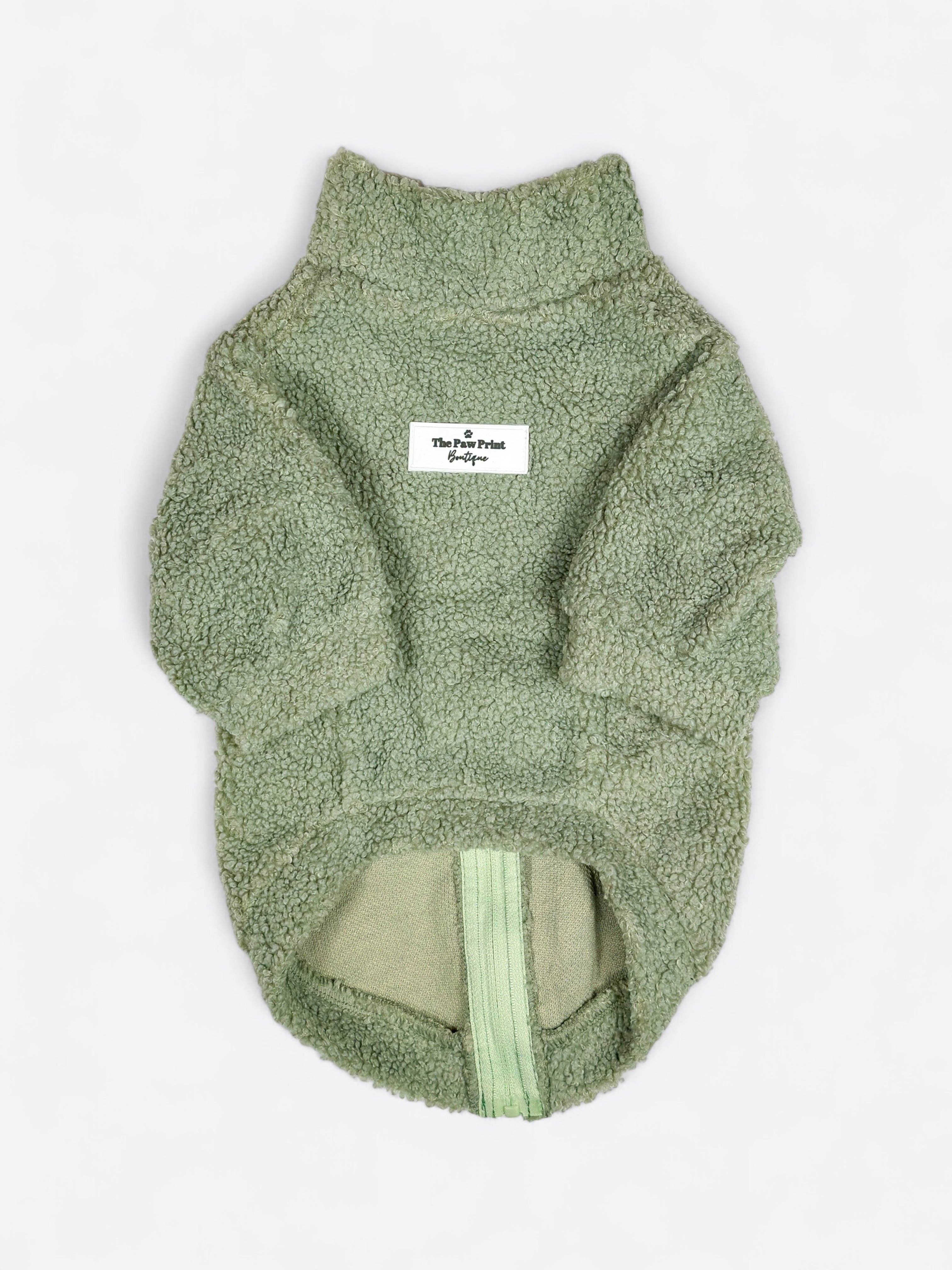 The Paw Print Boutique - Wholesale Pet Coat - Dog - Teddy Fleece - Sage Green