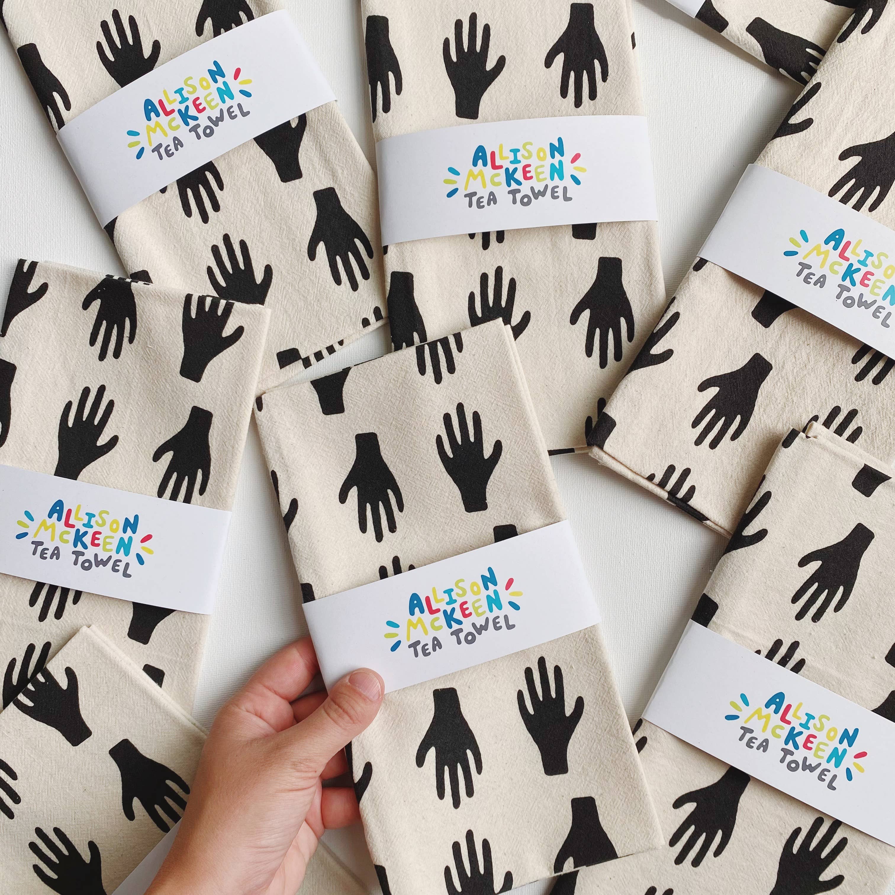 Allison Mckeen Art - Wholesale Tea Towel - tea towel - hands1