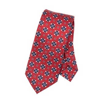 Meyer-stropdas met rood wapenschild voor wholesale door Maison Baylé