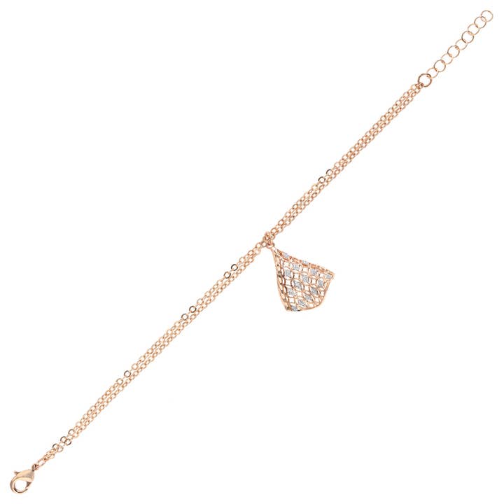 Bracelet en bronze avec paillettes argentées pour la vente par Ottaviani