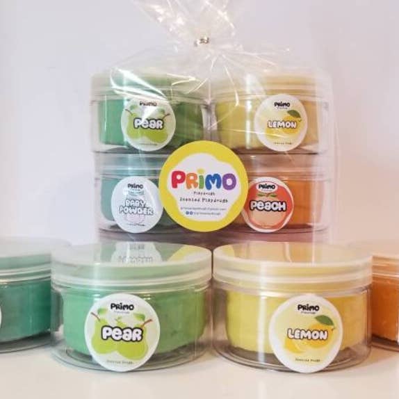 Primo Playdough – wholesale Slajm - Barn – Doftande Playdough Pastel 6-Pack med mjuka färger (5 uns)