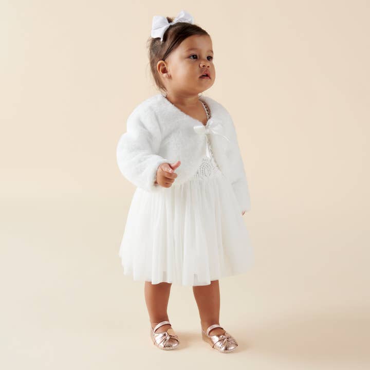 Designer Kidz – wholesale Jacka - Baby – Sassy Baby Fuskpäls Jacka - Ivory