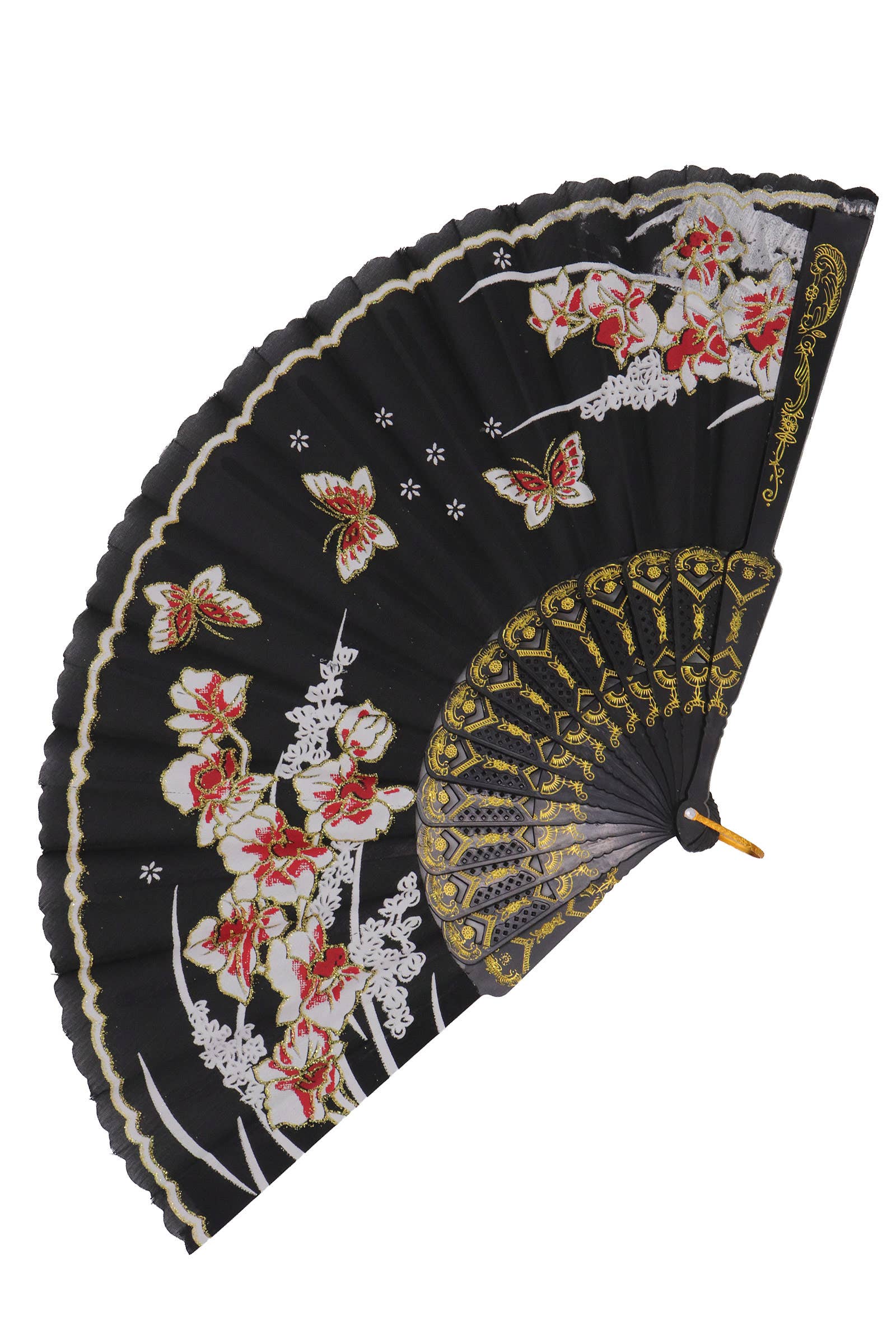 ASSORTED Butterfly Floral Gauzy Hand-held Folding Fan for wholesale on Faire8