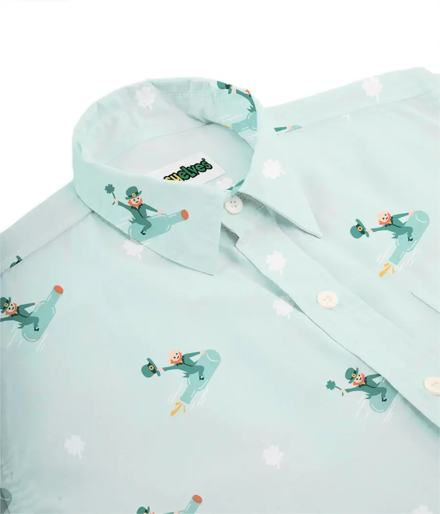 Tipsy Elves - Wholesale Button Down Shirt - Men's - Men's Leprechaun Liftoff St. Patrick's Day Button Down Shirt2